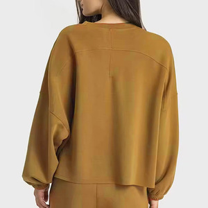 Conjunto Deportivo de 2 Piezas para Mujer, Sólido y Colorido, de Uso Múltiple, con Sudadera y Pantalones Deportivos, Corte Holgado, Cómodo, de Algodón - Product Image 2