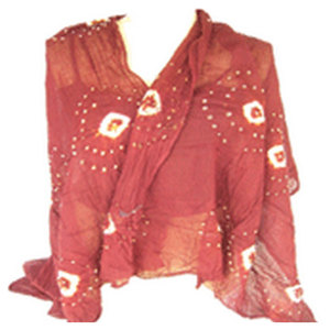 Pañuelo largo de seda 100% teñido anudado para mujer, diseño liso elegante con patrón geométrico, chal ligero informal de voile étnico para primavera - Product Image 1