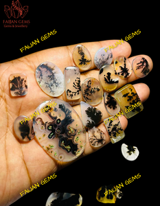Natural Dendritic Sajar Mix Shape Cabochon Loose Gemstone for Jewelry Making Top Grade Quality FAIJAN GEMS Rajasthan Origin - Product Image 3