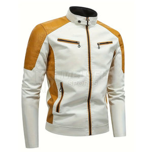 เสื้อแจ็คเก็ตหนังผู้ชายมีสไตล์ ซิปด้านหน้า น้ำหนักเบา ใส่ได้สองด้าน สวมใส่สบาย ทนทาน เหมาะสำหรับใส่ในฤดูหนาว สไตล์สตรีท - Product Image 2