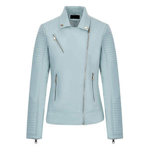 Chaqueta de Cuero Genuino Estilo Motociclista, Proveedor OEM Personalizado, Directo de Fábrica, Chaquetas de Cuero para Mujer de Pakistán en Tallas Grandes - Product Image 1