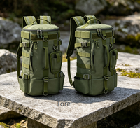 Sac à dos tactique de pêche en plein air, design multifonctionnel avec porte-canne, durable, sac à dos de grande capacité pour la chasse, la pêche