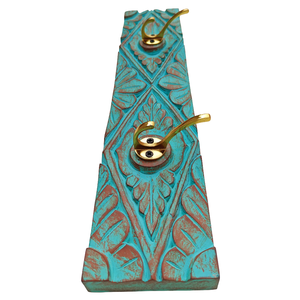 Smart Art Wood Carving Decorative Wooden <b>Wall</b> Mounted Green Washed 2 <b>Hooks</b> Handmade <b>Wall</b> Personalized Engineered Wood <b>Key</b> <b>Hooks</b> - Product Image 5