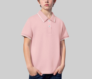 เสื้อโปโลเด็กชาย แขนสั้น ผลิตโดย OEM สำหรับเด็กอายุ 9-10 ปี ปักโลโก้ตามสั่ง ผ้าปิเก้ 50% คอตตอน/ 50% โพลีเอสเตอร์ 220 GSM - Product Image 6