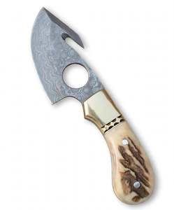 Herramienta de Utilidad para Exteriores de Acero de Damasco Forjado a Mano con Mango de Asta de Ciervo - Product Image 3