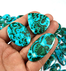 Lot de cabochons en chrysocolle et malachite naturelle Radha Arts, pierres précieuses polies en vrac pour la fabrication de bijoux - Product Image 6