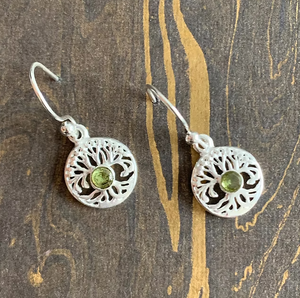 Trendy 1.5 Grams Peridot Gemstone Dangle Earrings Flower Pattern Handmade Dailywear 925 <b>Sterling</b> <b>Silver</b> Jewelry - Product Image 2