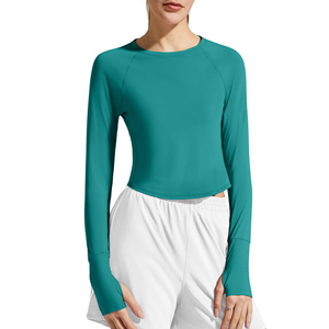 Nouveau haut de yoga tendance pour femmes, avec logo personnalisé, couleur unie, design activewear, haut de sport pour la gym, le fitness et l'entraînement, en nylon. - Product Image 6