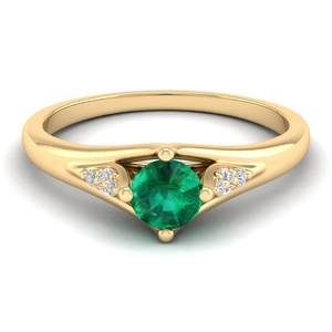 Bijoux REYES en argent sterling 925, anneaux sertis d'émeraudes rondes de 0,5 carat pour femmes, bijoux en moissanite certifiés GRA - Product Image 6