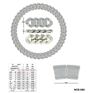 Chaîne cubaine épaisse 22 mm avec diamants de laboratoire ronds pavés, style hip-hop, collier pour homme entièrement serti, fermoir boîte incurvé, prix usine B2B - Product Image 2