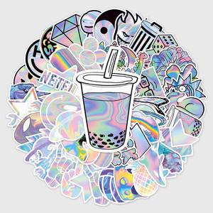 สติกเกอร์พีวีซีโฮโลแกรมสีรุ้งแบบกำหนดเอง |   สติ๊กเกอร์กันน้ำเคลือบ UV แบบไดคัท สำหรับการสร้างแบรนด์และการส่งเสริมการขาย - Product Image 1