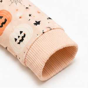 Combinaison Bébé Unisexe Hiver Halloween Imprimée en Spandex/Coton avec Fermeture Éclair Bidirectionnelle Motif Citrouille Chauve-souris Toile d'araignée Mignonne – Vente en Gros - Product Image 2