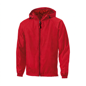 Chaqueta de plumón impermeable roja para hombre, ligera, con capucha, impermeable, plegable, para exteriores, con media cremallera, ODM - Product Image 1