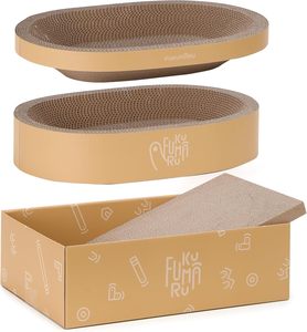 Durable Oval Cat Scratch Bed, Round Cat Scratching Board with Large Kitten Scratcher Box for Indoor Cat, Couch <b>Sofa</b> Furniture - Product Image 1