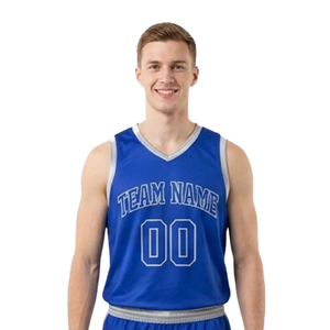 Conjunto de Uniforme de Baloncesto Personalizado para Hombre, Camiseta sin Mangas con Cuello y Ribete en Contraste, Nombre y Número del Equipo, Liga, 100% Personalizado - Product Image 3