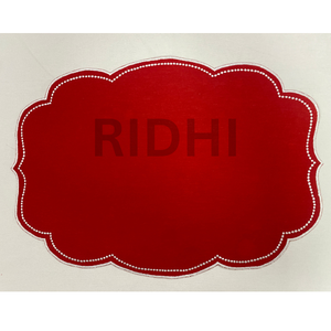 Ridhi Red Table <b>Placemat</b> with White Embroidery Eco-Friendly Mat 100% <b>Linen</b> Fabric Reusable for Festivals, Weddings, Restaurants - Product Image 2