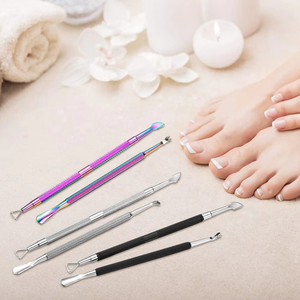Cuchara Empujadora de Cutículas de Doble Cabeza de Acero Inoxidable, Limpiador de Uñas, Removedor de Esmalte, Pedicura Reutilizable, Duradero, Alta Eficiencia en la Limpieza de Uñas - Product Image 5