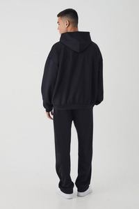 Sweat à capuche zippé unisexe OEM surdimensionné 450 GSM avec logo personnalisé, respirant, 100 % coton, élégant et ample pour le sport - Product Image 3