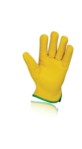 Guantes de Seguridad de Cuero Amarillo con Puño Elástico Verde Antideslizante Resistentes a Impactos (Nivel 3) Guantes de Trabajo de Uso General - Product Image 5
