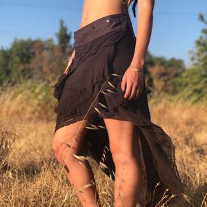 Jupe en coton asymétrique style elfe pour femme, tenue bohème Burning Man, confortable et élégante, cadeau pour elle - Product Image 1