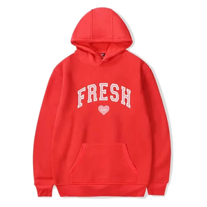 Sudadera con Capucha con Estampado de Corazón, Unisex, Talla Grande, Algodón French Terry, Estilo Casual para Otoño - Product Image 2