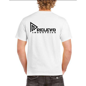 Camiseta de algodón blanca para hombre Relevo, manga corta, cuello redondo, corte regular, informal, con estampado de logotipo frontal. - Product Image 2