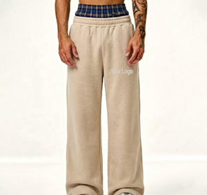 <b>Men's</b> <b>Pink</b> Cotton Sweatpants Elastic Waist Drawstring Casual Jogger Pants Pleated Front Eco-Friendly Windproof Street Style - Product Image 4