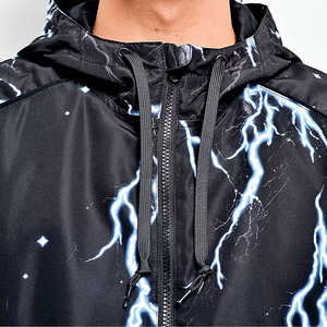 Trendy Style Custom Printed Nylon Windbreaker <b>Jackets</b> Hooded Zip Up <b>Lightweight</b> Streetwear Outerwear OEM Fashion <b>jacket</b> for men - Product Image 6