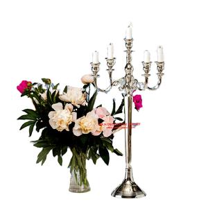 Candélabre haut à 5 bras fait à la main pour décor de fête de Noël intérieur et extérieur Logo personnalisable pour la décoration de la maison - Product Image 1