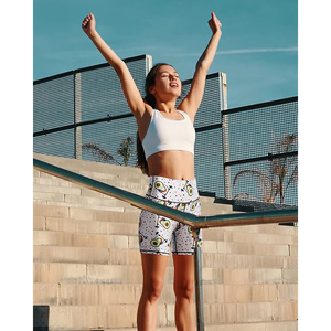 Holographic Scrunch <b>Shorts</b> Women's High Waist Yoga <b>Shorts</b> Iridescent Color Shift Workout Festival <b>Rave</b> Wear - Product Image 5
