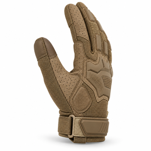 Gants tactiques en cuir à doigts complets, respirants, antidérapants, compatibles écran tactile, avec sangle réglable, pour activités de plein air, chasse et pilote. - Product Image 5