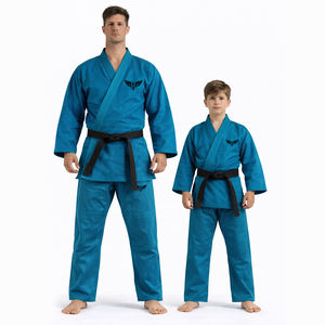 Ensemble d'uniformes d'arts martiaux gris 100 % coton personnalisés pour hommes et garçons – Tenue d'entraînement BJJ et karaté haut de gamme avec ceinture – Vente en gros - Product Image 4