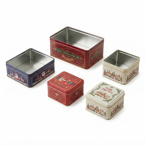 Caja de Metal Navideña |   Caja de Regalo Metálica con Relieve |   Productos de Grado Alimenticio, Ecológicos, No Tóxicos, OEM, Venta al Por Mayor, MOQ Bajo para Venta Minorista Navideña - Product Image 2