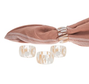 Elegant Handcrafted Metal Classic Napkin Holders Soft <b>Blush</b> Cream Contemporary Mosaic Style Eco-Friendly Durable Wedding Napkin - Product Image 1