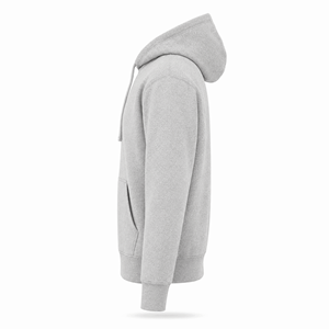 Sweat à capuche premium pour homme gris chiné avec cordon de serrage, coupe classique, en molleton de coton épais, poche kangourou, anti-plis - Product Image 6