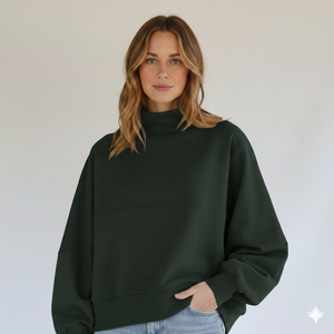 Sudadera Oversize de Cuello Alto para Mujer, Corte Holgado, 100% Premium, Nuevo Estilo, Logotipo Personalizado, Tejido Grueso, Sudadera Lisa, Ropa Cálida 2026 - Product Image 2