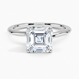 Anillo BOJ 0154 con Corte Asscher, Plata 925, Engaste Monsella, Anillo Solitario con Diamante de 2ct, Color D, VVS1, Moissanita GRA, Precio Bajo - Product Image 1