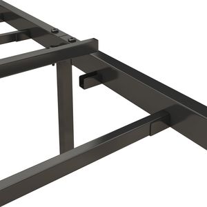 Full Size <b>Bed</b> <b>Frame</b> with Grey Metal <b>Platform</b> Up-Holstered Headboard Integrated Charging Station - Product Image 2