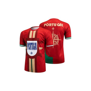 Maillot de football pour homme à manches courtes, logo imprimé sur le devant, séchage rapide, respirant, col rond, 100% polyester, t-shirt décontracté de sport d'été - Product Image 2