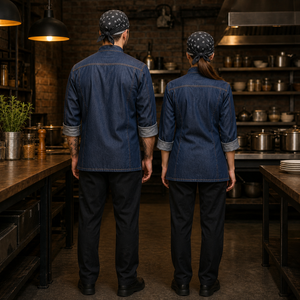 Ensemble d'uniformes de chef, kit de vêtements de travail de cuisine, coton et élasthanne, respirant, anti-boulochage, uniforme pour le personnel de restaurant - Product Image 2
