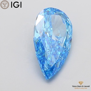 Diamant de laboratoire cultivé CVD de 5,00 carats, clarté VS1, couleur bleu vif fantaisie, avec certificat IGI pour pendentif de luxe, forme poire - Product Image 6