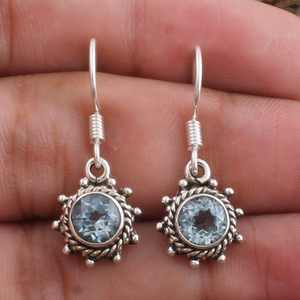 Pendientes de Topacio Azul Natural, Plata de Ley 925, Piedras Preciosas de Grado AAA, Joyería Fina para Mujer, Regalo de Aniversario, Venta al por Mayor - Product Image 5