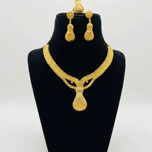 Juego de Joyería de 4 Piezas Hecho a Mano para Mujer, de Alta Calidad, Chapado en Oro de 24K, Ligero, Elegante y Cómodo, para Bodas y Fiestas - Product Image 1