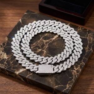 Nouveau design, collier chaîne en argent 925 plaqué, serti de diamants moissanite, avec pendentif croix œil, pour femmes et hommes. - Product Image 1