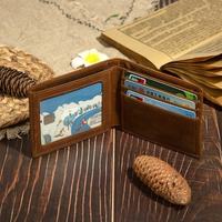 Dompet Kartu Kulit Sapi Asli Minimalis Berkualitas Tinggi untuk Pria, Dompet Perjalanan Mewah untuk Penggunaan Bisnis
