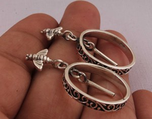 Wholesale 925 Sterling Silver Honey <b>Bee</b> Dangle Earrings Handmade Animal Motif Drop Earrings High Quality Real Silver <b>Bee</b> Jewelry - Product Image 4