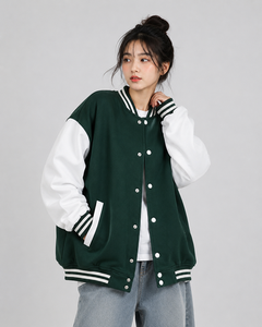 Veste universitaire personnalisée haut de gamme pour femme, brodée, style baseball, respirante, décontractée, streetwear, mode - Product Image 6