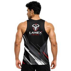 Débardeur de sport personnalisé pour homme, sans manches, pour la musculation |   Singlet de musculation par sublimation |   Vêtements de sport pour l'entraînement, fabrication OEM - Product Image 4