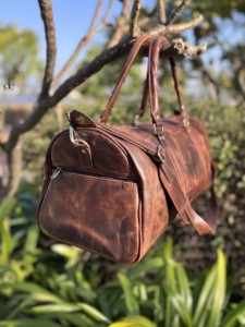 Crunch Leather <b>Luggage</b> Bags Unique Designer Multi Uses Handmade Bag Unisex Travel Bag <b>Big</b> Size Multi Use Fashionable Duffel Bag - Product Image 2