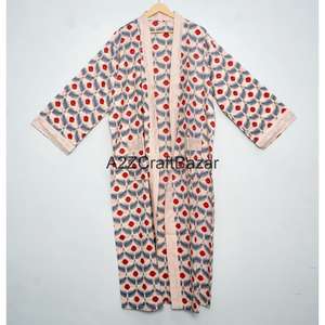 Kimono Floral 100% Algodón para Mujer, Talla Única, con Forro en la Parte Delantera, Elegante y Romántico, Ropa de Dormir Cómoda - Product Image 1